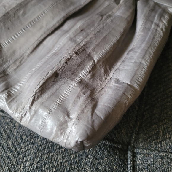 Vintage 80s Eel Skin Leather Shoulder Bag - Picture 13 of 14